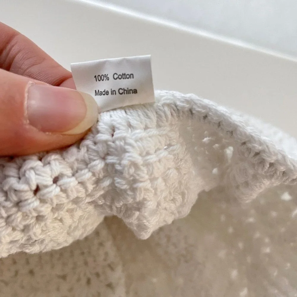 My‎ Lello Hat Handmade Beanie Little Girl Crochet White Kufi Flower New